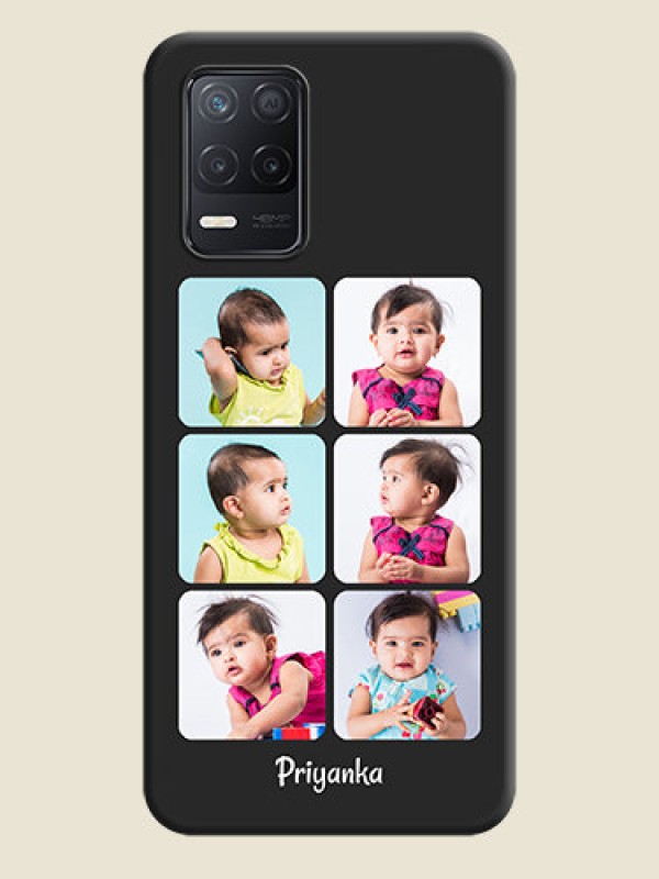Custom Floral Art with 6 Image Holder on Photo on Space Black Soft Matte Mobile Case - Realme 8 5G