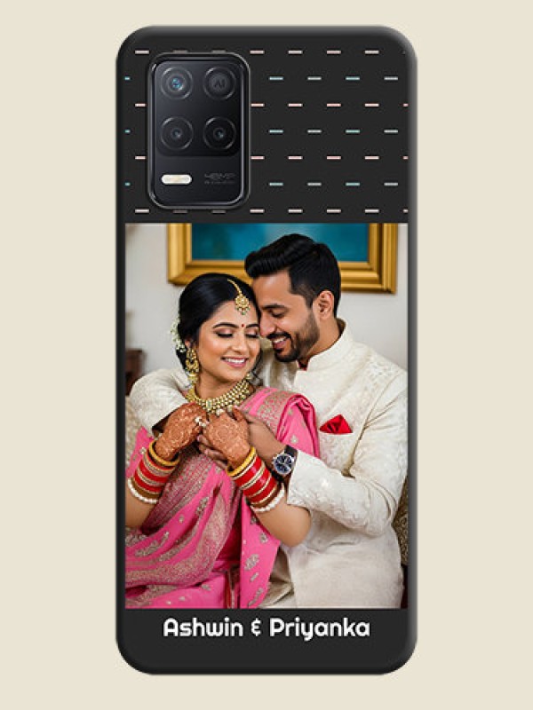 Custom Line Pattern Design with Text on Space Black Custom Soft Matte Phone Back Cover - Realme 8 5G
