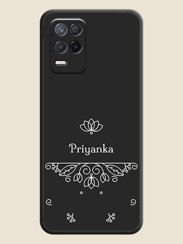 Custom Lotus Garden Custom Text On Space Black Personalized Soft Matte Phone Covers -Realme 8 5G