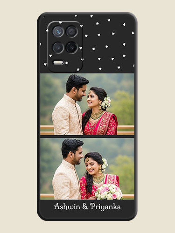 Custom Miniature Love Symbols with Name on Space Black Custom Soft Matte Back Cover - Realme 8s 5G