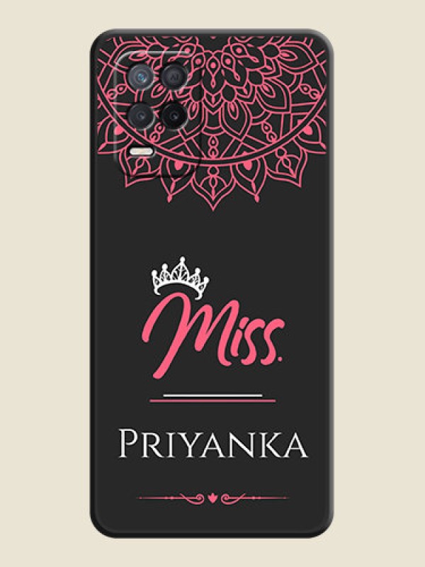 Custom Mrs Name with Floral Design on Space Black Personalized Soft Matte Phone Covers - Realme 8s 5G