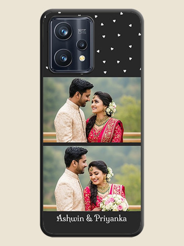 Custom Miniature Love Symbols with Name on Space Black Custom Soft Matte Back Cover - Realme 9 4G