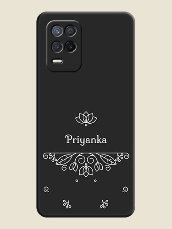 Custom Lotus Garden Custom Text On Space Black Personalized Soft Matte Phone Covers -Realme 9 5G