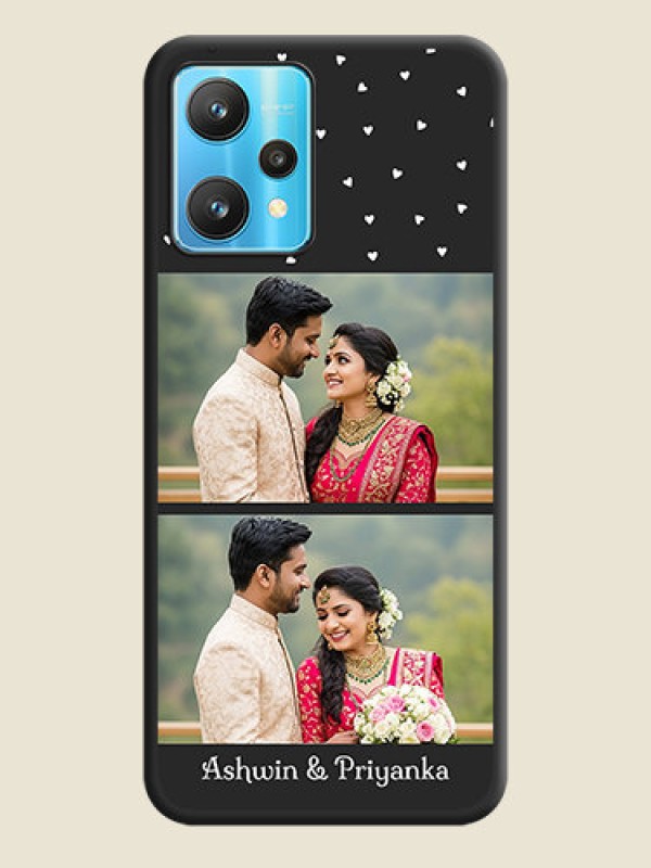 Custom Miniature Love Symbols with Name on Space Black Custom Soft Matte Back Cover - Realme 9 Pro 5G