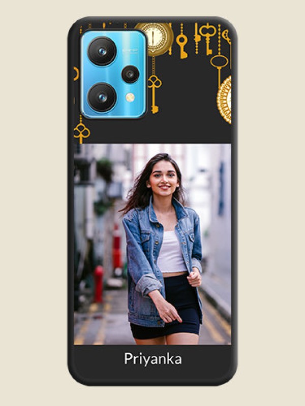 Custom Decorative Design with Text on Space Black Custom Soft Matte Back Cover - Realme 9 Pro 5G