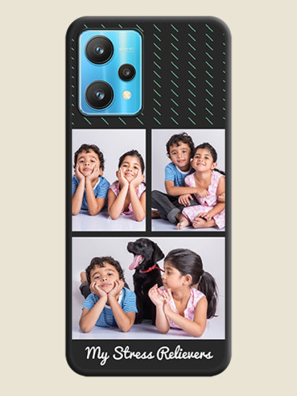 Custom Cross Dotted Pattern with 2 Image Holder  on Personalised Space Black Soft Matte Cases - Realme 9 Pro 5G