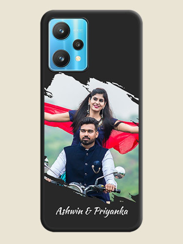 Custom Grunge Brush Strokes on Photo on Space Black Soft Matte Back Cover - Realme 9 Pro 5G