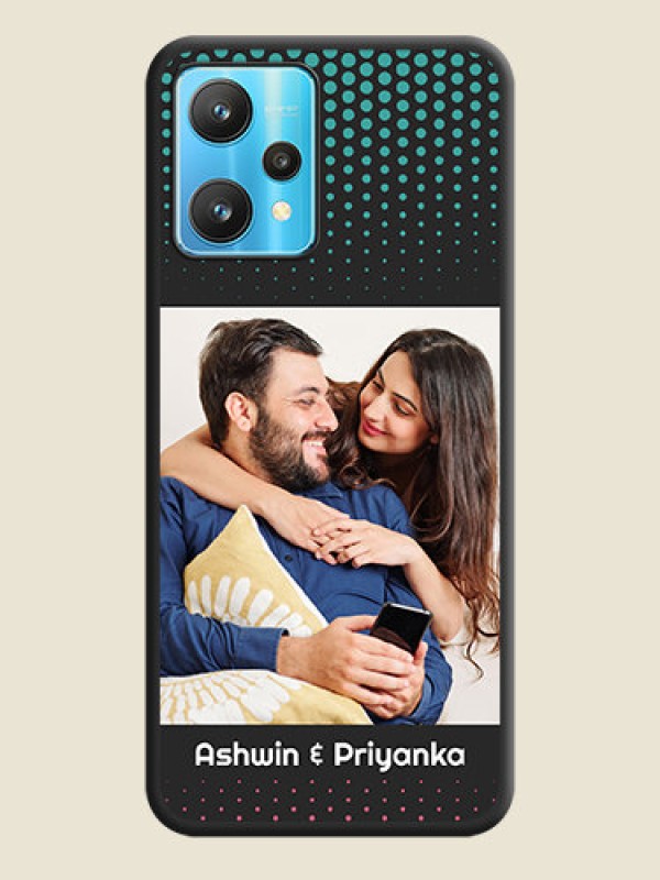 Custom Faded Dots with Grunge Photo Frame and Text on Space Black Custom Soft Matte Phone Cases - Realme 9 Pro 5G