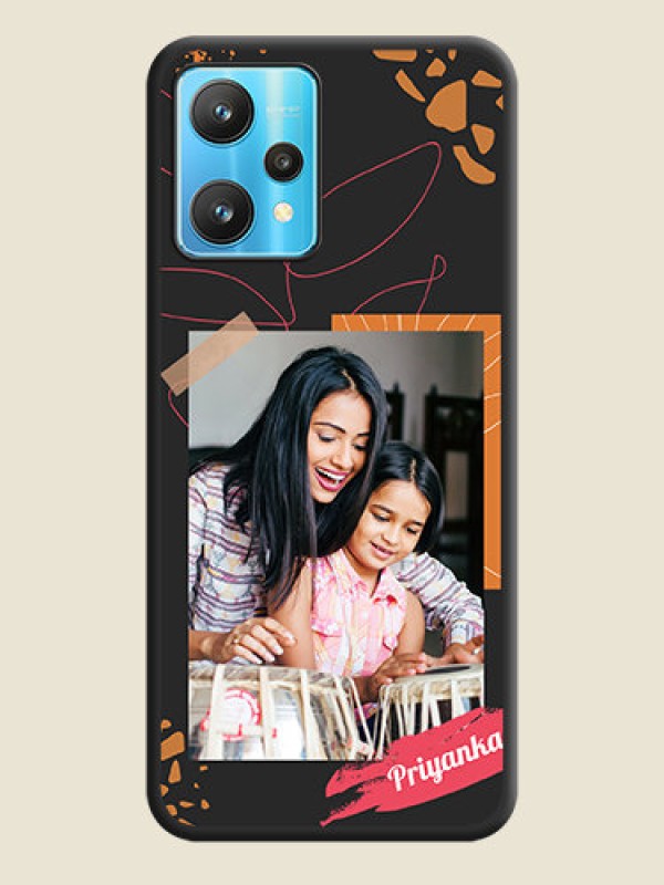 Custom Orange Photo Frame on Space Black Custom Soft Matte Phone Back Cover - Realme 9 Pro 5G