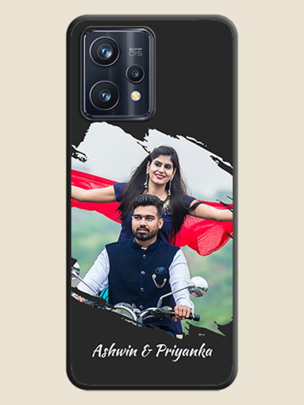 Custom Grunge Brush Strokes on Photo on Space Black Soft Matte Back Cover - Realme 9 Pro Plus 5G