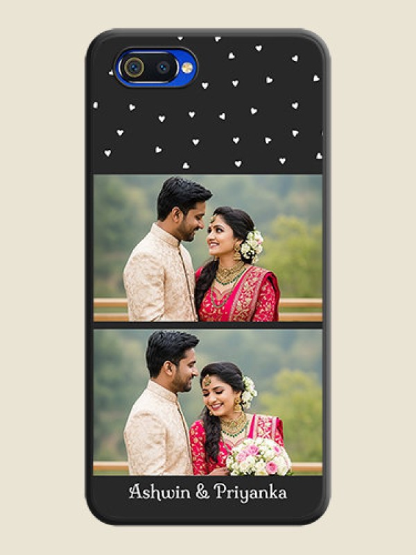 Custom Miniature Love Symbols with Name on Space Black Custom Soft Matte Back Cover - Realme C2