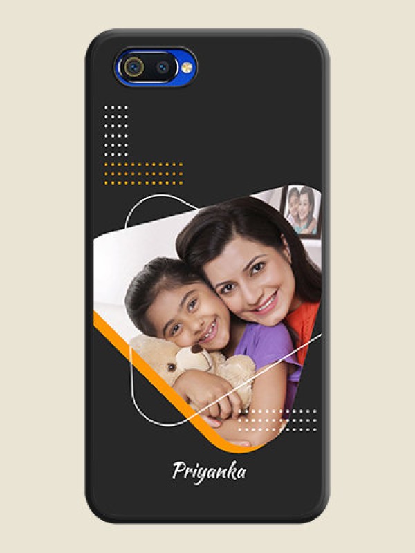 Custom Yellow Triangle on Photo on Space Black Soft Matte Phone Cover - Realme C2