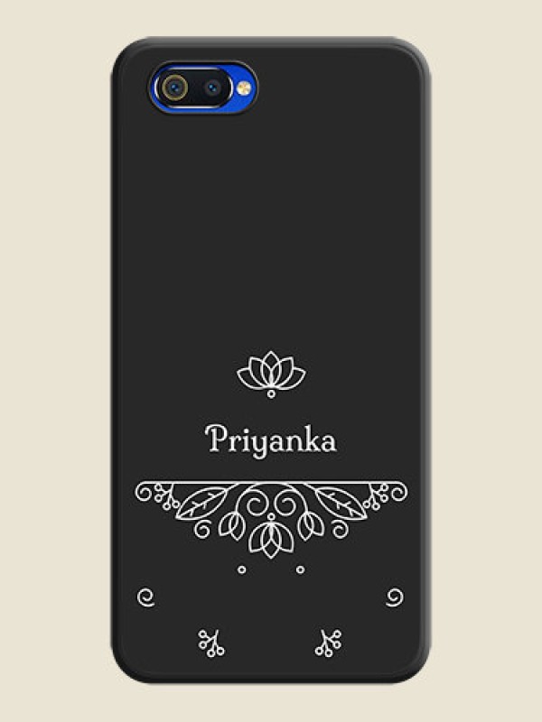 Custom Lotus Garden Custom Text On Space Black Personalized Soft Matte Phone Covers -Realme C2