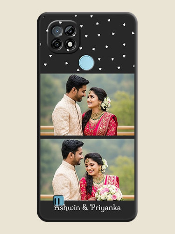 Custom Miniature Love Symbols with Name on Space Black Custom Soft Matte Back Cover - Realme C21