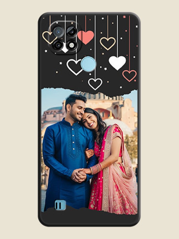 Custom Love Hangings with Splash Wave Picture on Space Black Custom Soft Matte Phone Back Cover - Realme C21