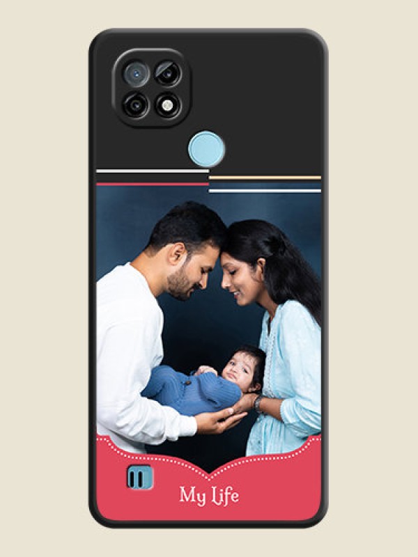 Custom Classic Plain Design with Name on Photo on Space Black Soft Matte Phone Cover - Realme C21