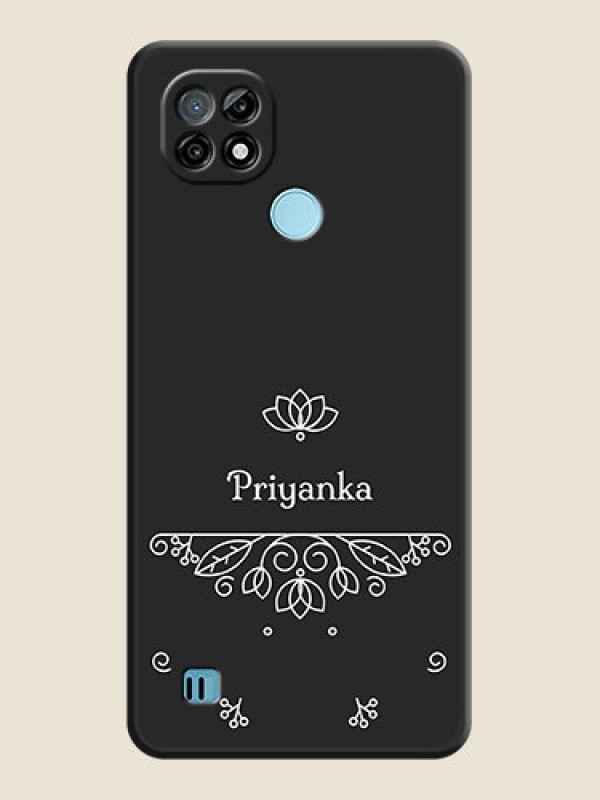 Custom Lotus Garden Custom Text On Space Black Personalized Soft Matte Phone Covers -Realme C21