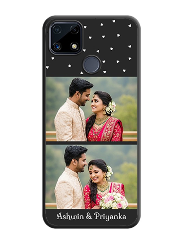 Custom Miniature Love Symbols with Name on Space Black Custom Soft Matte Back Cover - Realme C25
