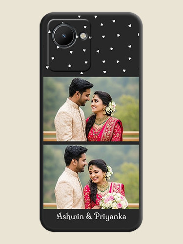 Custom Miniature Love Symbols with Name on Space Black Custom Soft Matte Back Cover - Realme C30