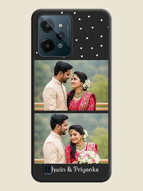 Custom Miniature Love Symbols with Name on Space Black Custom Soft Matte Back Cover - Realme C31