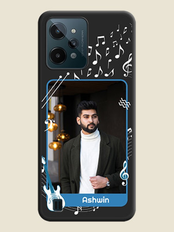 Custom Musical Theme Design with Text on Photo on Space Black Soft Matte Mobile Case - Realme C31