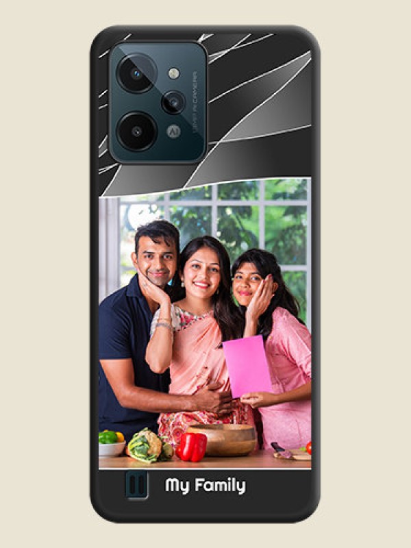 Custom Mixed Wave Lines on Photo on Space Black Soft Matte Mobile Cover - Realme C31