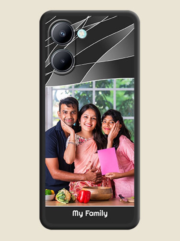 Custom Mixed Wave Lines on Photo on Space Black Soft Matte Mobile Cover - Realme C33