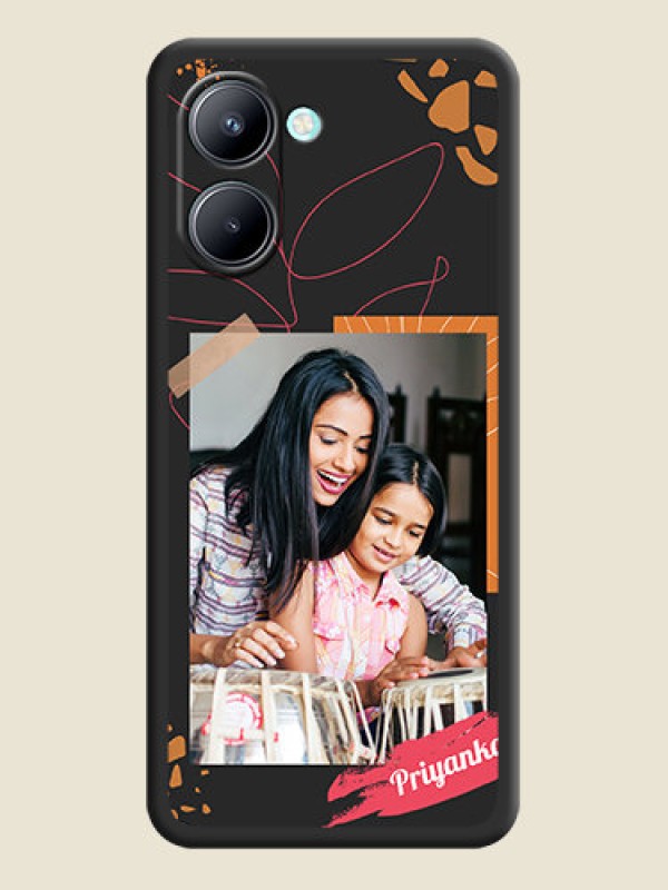 Custom Orange Photo Frame on Space Black Custom Soft Matte Phone Back Cover - Realme C33