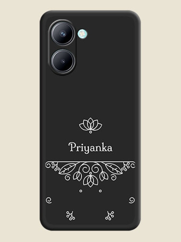 Custom Lotus Garden Custom Text On Space Black Personalized Soft Matte Phone Covers -Realme C33