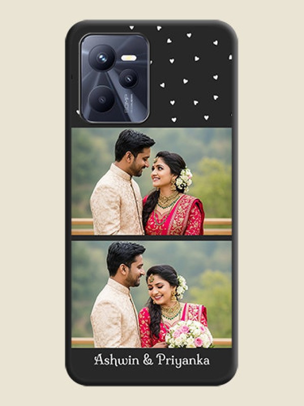 Custom Miniature Love Symbols with Name on Space Black Custom Soft Matte Back Cover - Realme C35