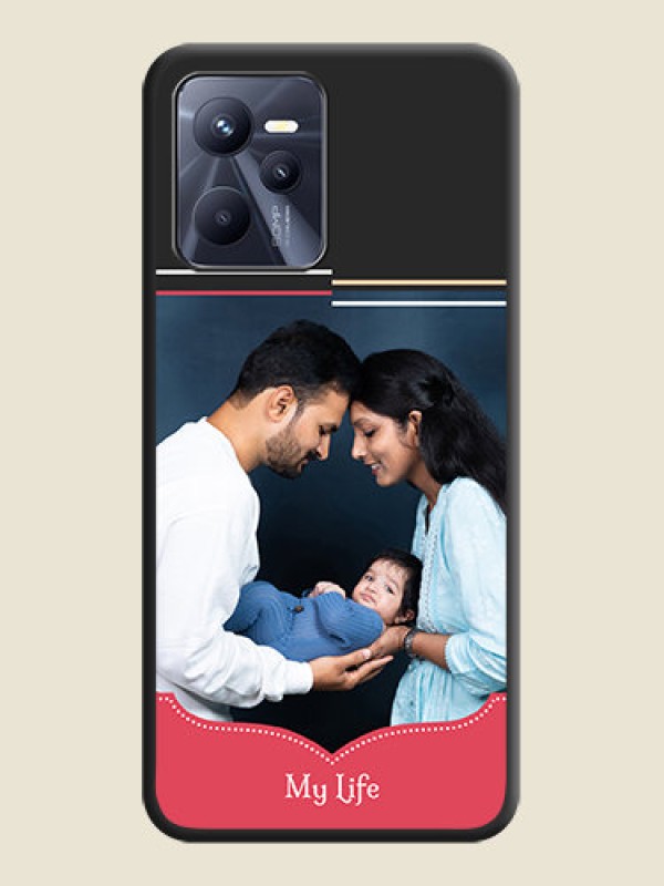 Custom Classic Plain Design with Name on Photo on Space Black Soft Matte Phone Cover - Realme C35