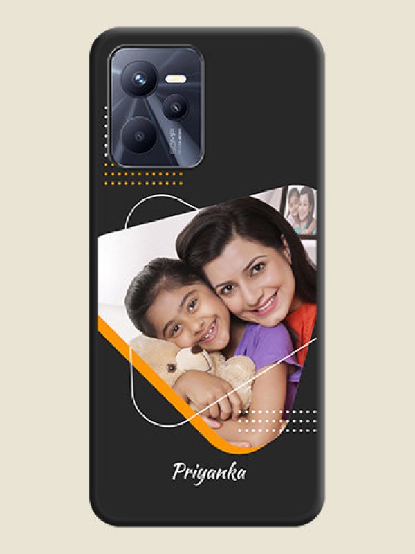 Custom Yellow Triangle on Photo on Space Black Soft Matte Phone Cover - Realme C35