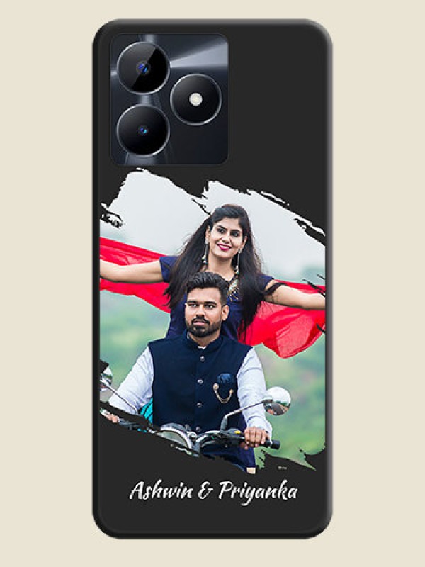Custom Grunge Brush Strokes - Photo on Space Black Soft Matte Back Cover - Realme C31