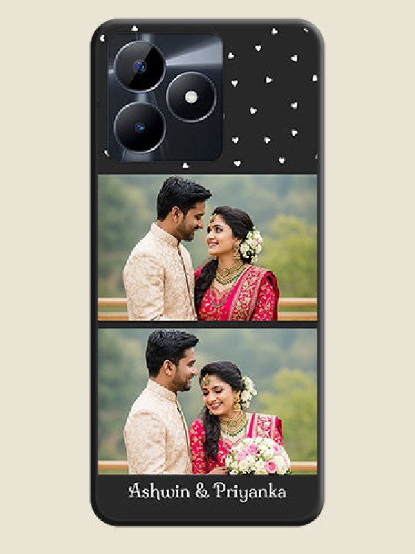Custom Miniature Love Symbols with Name on Space Black Custom Soft Matte Back Cover - Realme C53