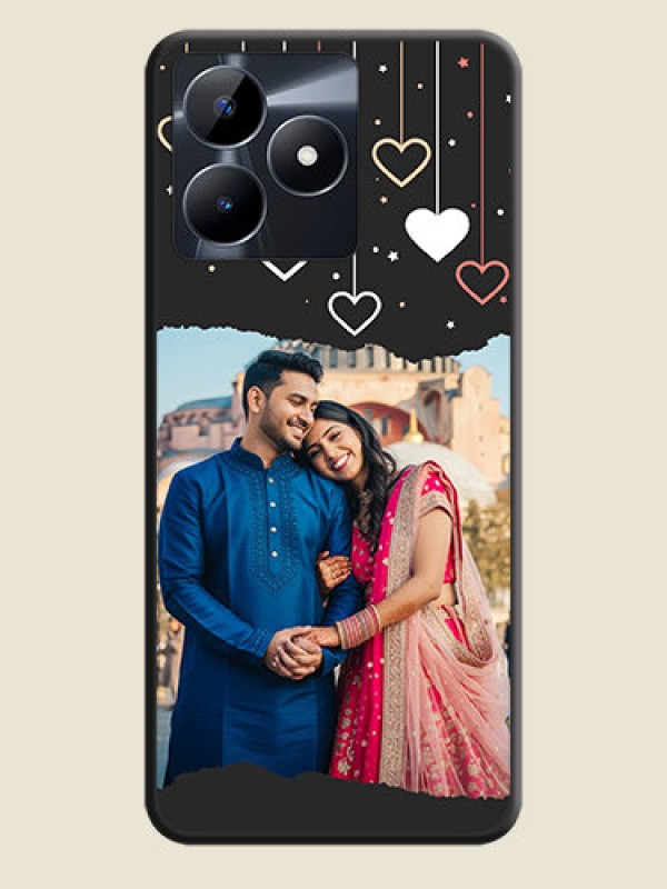 Custom Love Hangings with Splash Wave Picture on Space Black Custom Soft Matte Phone Back Cover - Realme C53