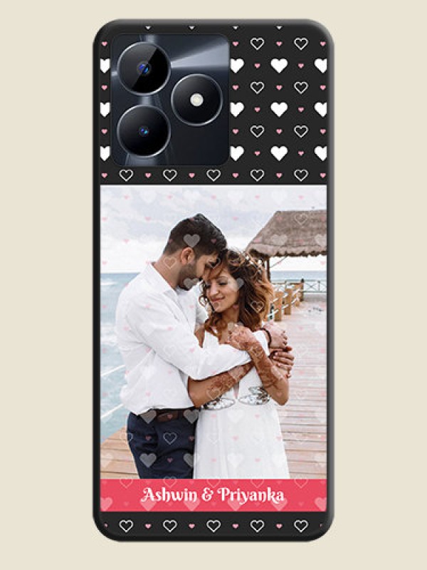 Custom White Color Love Symbols with Text Design - Photo on Space Black Soft Matte Phone Cover - Realme C53
