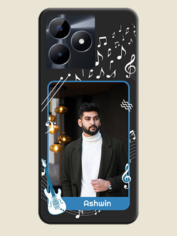 Custom Musical Theme Design with Text - Photo on Space Black Soft Matte Mobile Case - Realme C53