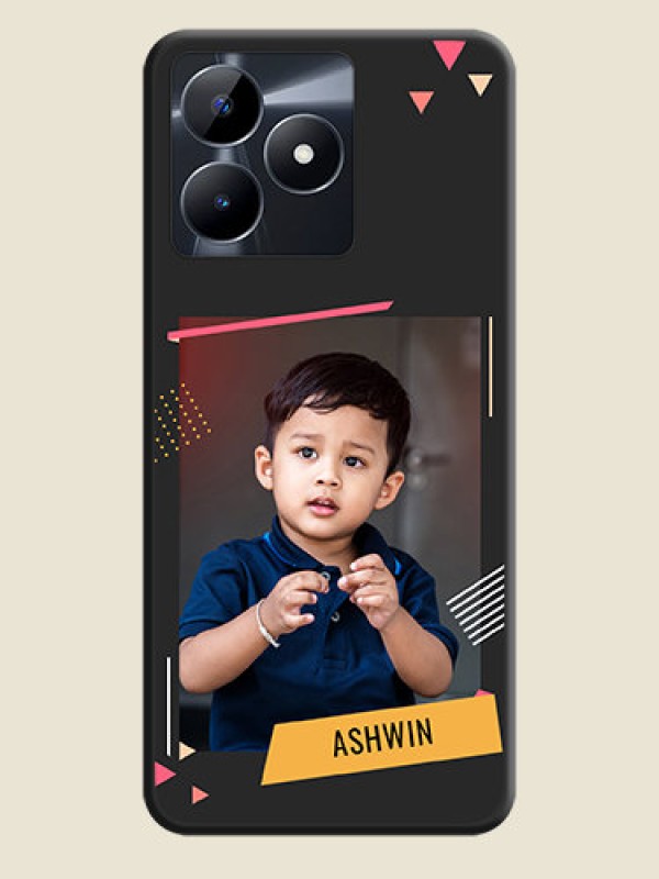 Custom Photo Frame with Triangle Small Dots - Photo on Space Black Soft Matte Back Cover - Realme C53
