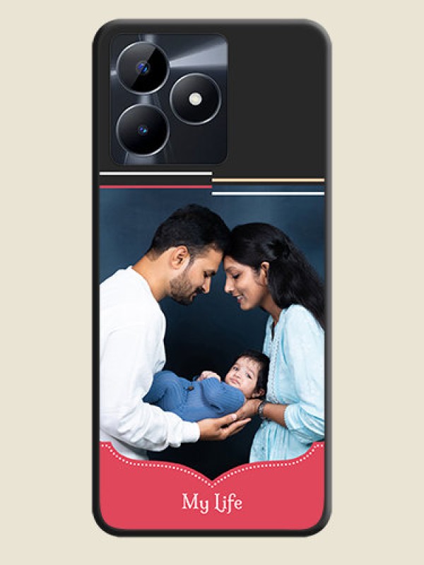 Custom Classic Plain Design with Name - Photo on Space Black Soft Matte Phone Cover - Realme C53