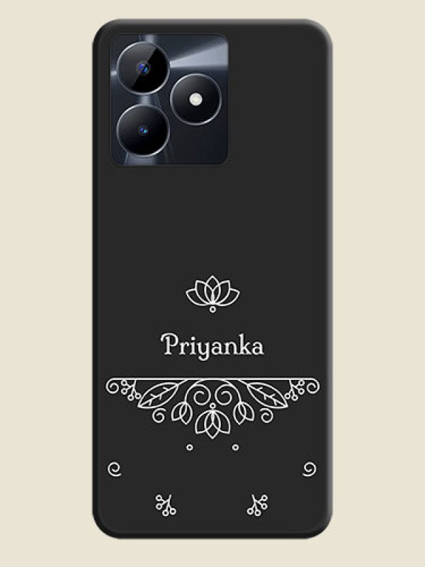 Custom Lotus Garden Custom Text On Space Black Personalized Soft Matte Phone Covers - Realme C53