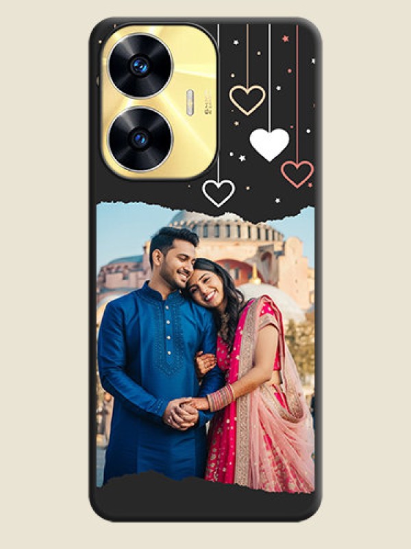 Custom Love Hangings with Splash Wave Picture on Space Black Custom Soft Matte Phone Back Cover - Realme C55