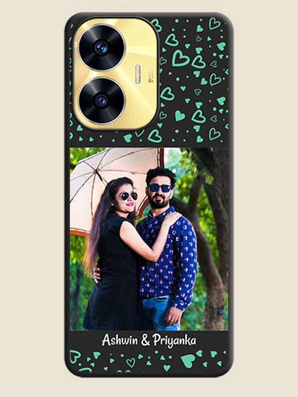 Custom Sea Green Indefinite Love Pattern on Photo on Space Black Soft Matte Mobile Cover - Realme C55