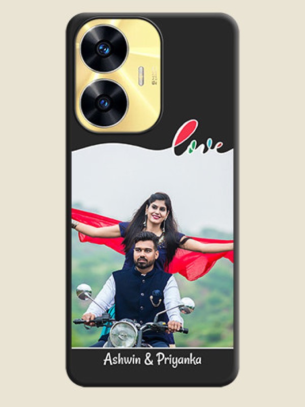 Custom Fall in Love Pattern with Picture on Photo on Space Black Soft Matte Mobile Case - Realme C55