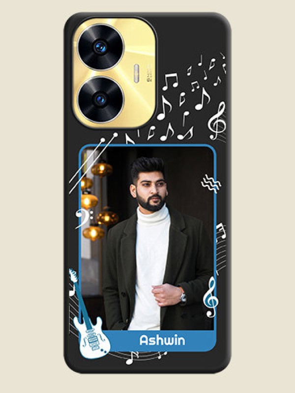 Custom Musical Theme Design with Text on Photo on Space Black Soft Matte Mobile Case - Realme C55