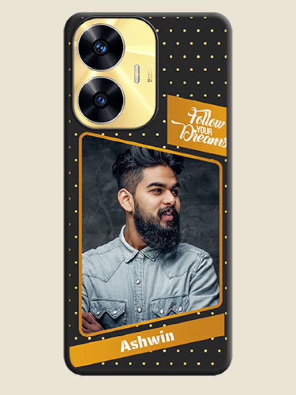 Custom Follow Your Dreams with White Dots on Space Black Custom Soft Matte Phone Cases - Realme C55