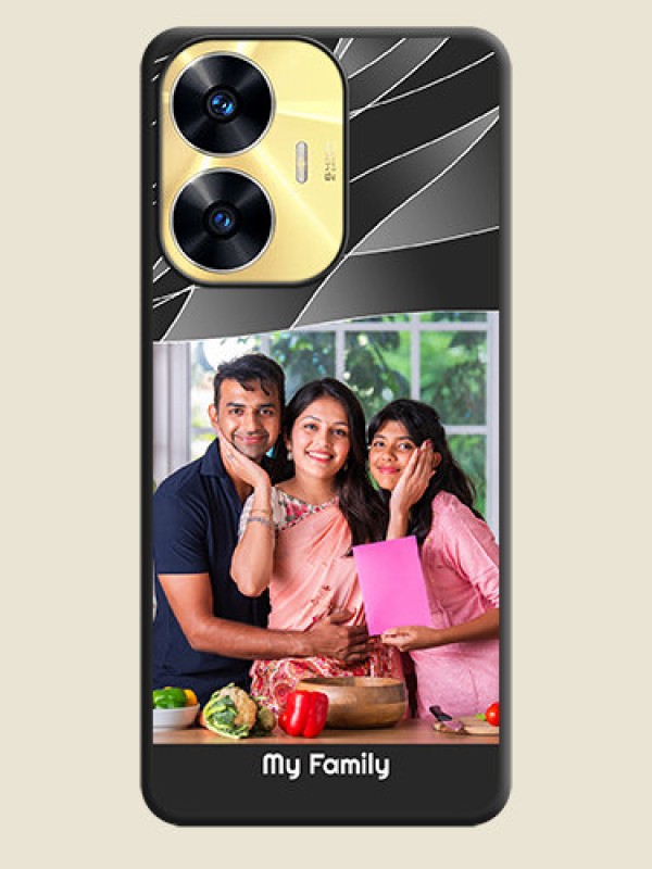 Custom Mixed Wave Lines on Photo on Space Black Soft Matte Mobile Cover - Realme C55