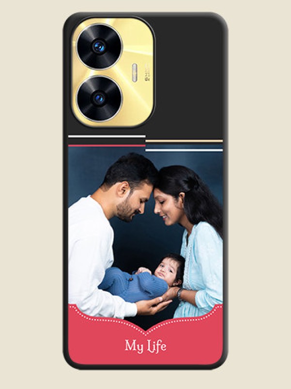 Custom Classic Plain Design with Name on Photo on Space Black Soft Matte Phone Cover - Realme C55
