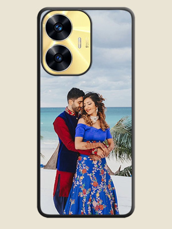 Custom Full Single Pic Upload On Space Black Personalized Soft Matte Phone Covers -Realme C55