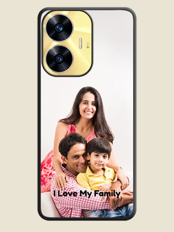 Custom Full Single Pic Upload With Text On Space Black Personalized Soft Matte Phone Covers -Realme C55