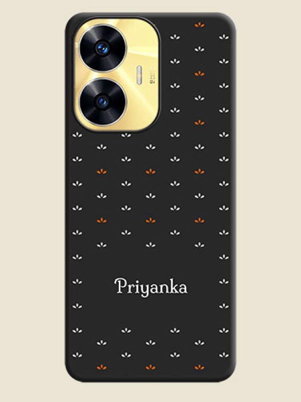 Custom Simple Pattern With Custom Text On Space Black Personalized Soft Matte Phone Covers -Realme C55